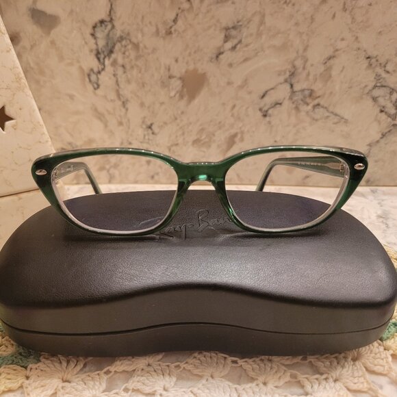 RAY BAN RAYBAN CAT EYE RB 5242 516 EYEGLASSES FRAMES Y2K CLEAR GREEN 53-18-140 - Picture 14 of 14
